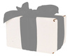 WHITE CARDBOARD BOX - with silver ribbon - 13x10x8cm