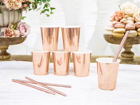 Paper cups - Rose Gold - 220ml - 6 pieces