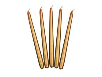 Tapered Candles - Gold - Metalized - 24cm - 10 pieces