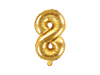 Foil balloon - Number "8" - Gold - 35 cm 