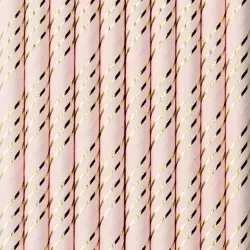 Paper straws - light pink - 19.5 cm