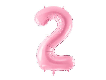 Foil balloon - Number "2" - Pink - 86cm 