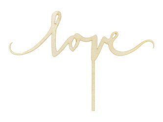 Wooden cake topper - Love - 16 cm