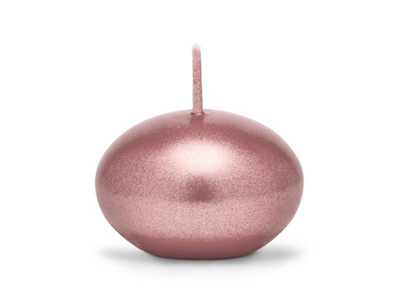 Metallized floating candle - 4 cm - pink gold - 50 pcs.