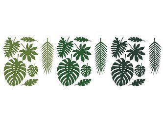 Tropical leaves - Aloha - Paper decoration - 21 pieces