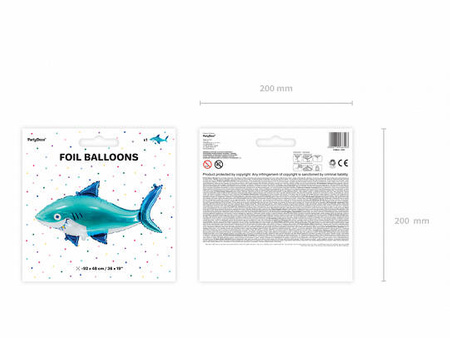 Foil balloon - Shark - Blue - 92 x 48 cm