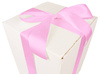 WHITE CARDBOARD BOX - with pink ribbon - 35x25x25cm