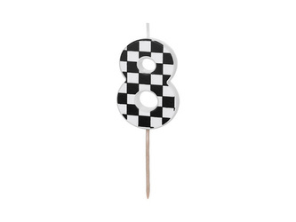 Birthday candle - Number 8 - Checkerboard - 5.5 cm