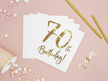 Paper napkins - 70th Birthday! - White - 33x33cm - 20 pieces