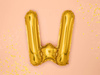 Foil balloon - Letter "W" - Gold - 35 cm