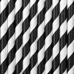 Paper Straws - Black and White - 10 pieces