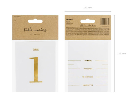 Table numbers - Sticker set - 9.5 x 12 cm