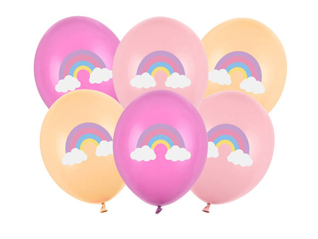 Latex balloons 30 cm - Rainbow - 6 pieces