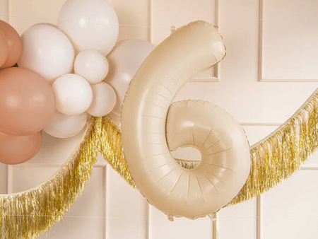 Foil balloon - Number 6 - beige - 72 cm