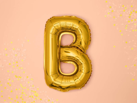 Foil balloon - Letter "B" - Gold - 35 cm