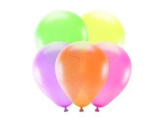 Neon balloons 25 cm - mix colors - 5 pcs.