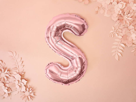 Foil balloon - Letter "S" - Pink Gold - 35 cm