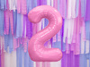 Foil balloon - Number "2" - Pink - 86cm 