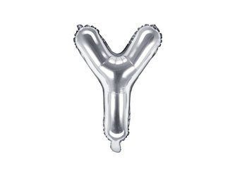 Foil balloon - Letter "Y" - Silver - 35 cm