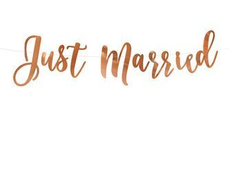 Banner - Just Married - Pink Gold - 20 x 77 cm