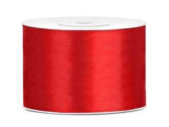 Satin ribbon - Red - 50mm x 25m