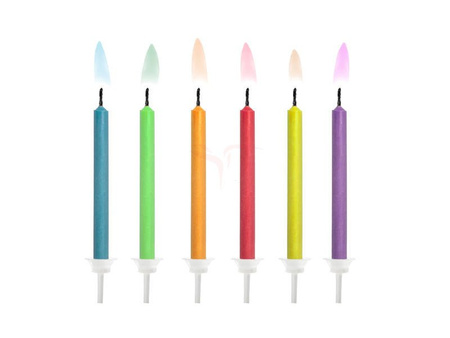 Birthday candles - Colorful Flames - 6 pieces