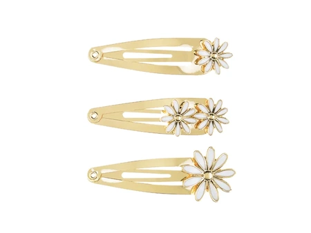 Hair clips - Daisies - gold - 3 pcs.