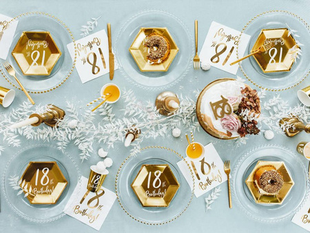 Birthday plates - 18th Birthday! - Gold - 6 pieces 