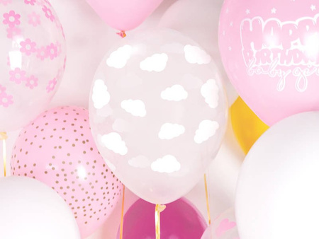 Strong 30cm balloons - Clouds - Crystal Clear - 6 pcs.