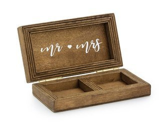 Wooden ring box - 10 x 5.5 cm