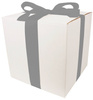 WHITE CARDBOARD BOX - with silver ribbon - 30x30x30cm