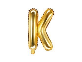 Foil balloon - Letter "K" - Gold - 35 cm