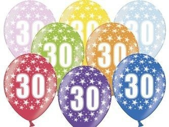 Strong 30cm Balloons - 30th Birthday - Metallic Mix - 50 pieces