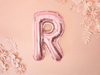 Foil balloon - Letter "R" - Pink Gold - 35 cm