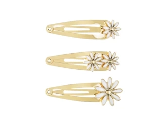 Hair clips - Daisies - gold - 3 pcs.