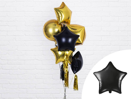 Foil balloon - Star - Black - 48 cm