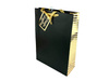 Large Decorative Gift Bag - black with gold stripes - 33x45.6x12.6 cm