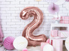 Foil balloon - Number "2" - Pink gold - 86 cm