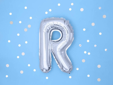 Foil balloon - Letter "R" - Silver - 35 cm