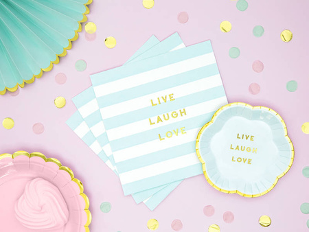 Paper napkins - Live Laugh Love - Light blue - 20 pieces