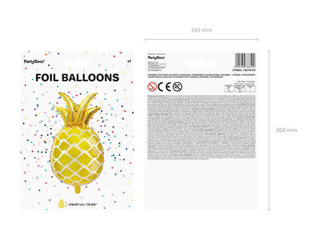 Foil balloon - Pineapple - Gold - 38 x 63 cm