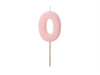 Birthday candle - Number 0 - light pink - 5,5cm - 1pc.