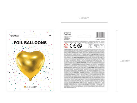 Foil balloon - Heart - Gold - 61 cm