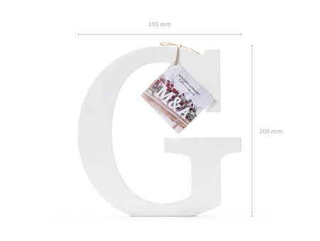 Wooden letter G - White - 19.5 x 20 cm