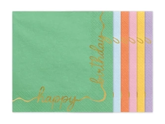 Paper napkins - Happy Birthday - Colorful - 33 x 33 cm - 12 pcs