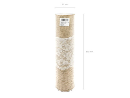 Table runner - Jute with lace - 0.28 x 2.75 m