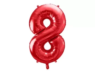 Foil balloon Numeral "8" Eight - 86 cm - red