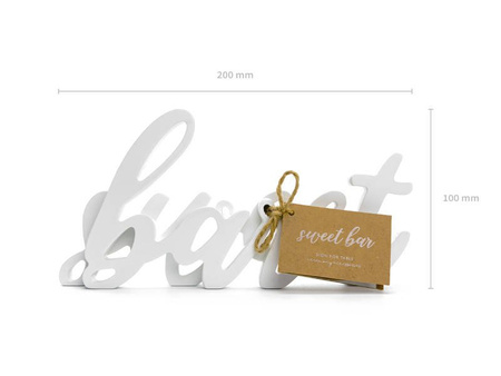 Wooden sign - Sweet Bar - Whitewashed - 37 x 10 cm