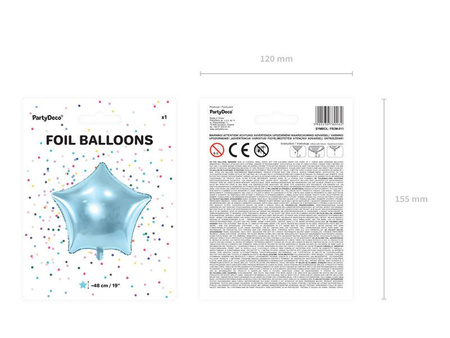 Foil balloon - Star - Blue - 48 cm