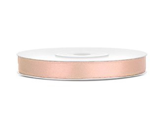 Satin ribbon - Light peach - 6 mm x 25 m